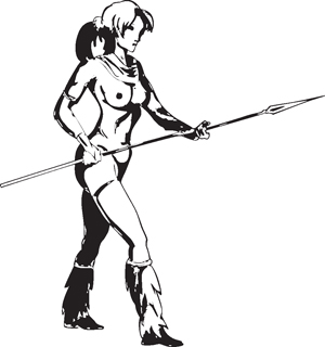 Sexy warrior girl decal 18
